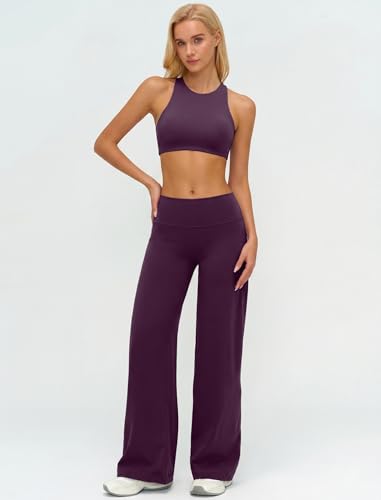 Workout Sets for Women Two Piece Matching Yoga Gym Pilates Outfit Purple S - image 2