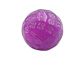 Skull Splitter Dice Single 100 Sided Polyhedral Dice (D100) | Translucent Pink Color Die for RPGs (45mm)