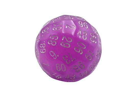 Skull Splitter Dice Single 100 Sided Polyhedral Dice (D100) | Translucent Pink Color Die for RPGs (45mm)