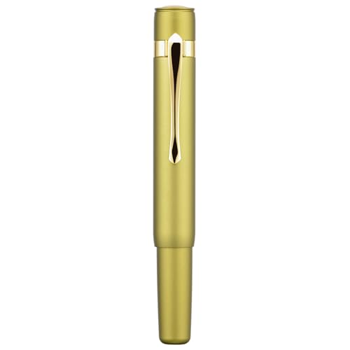Image of HONG DIAN M2 Black Forest Mini Fountain Pen, Medium Nib & Sleek Shape Aluminium Short Pocket Travel Pen (Olive Green)