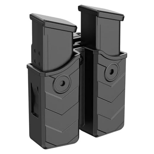 Universal Double Magazine Pouch, 9mm .40 Double Stack Mag. Holder Dual Stack Mag Holster with 1.5''-2'' Belt Clip for Glock Sig sauer S&W Beretta Browning Taurus H&K Most Pistol Mags