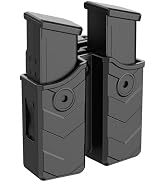 Universal Double Magazine Pouch, 9mm .40 Double Stack Mag. Holder Dual Stack Mag Holster with Adj...