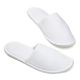 NATURECA Pantoufles Jetables Hôtel – 10 Paires Chaussons Jetables Invités, Taille Universelle, Emballées Individuellement, Chaussons Spa Maison, Mariage, Voyage