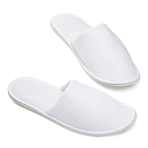 NATURECA Pantoufles Jetables Hôtel – 10 Paires Chaussons Jetables Invités, Taille Universelle, Emballées Individuellement, Chaussons Spa Maison, Mariage,...