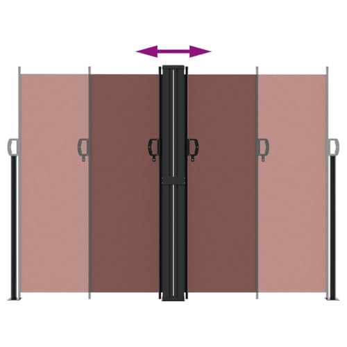 Store latéral extensible marron 180x1200 cm imperméable pour jardin