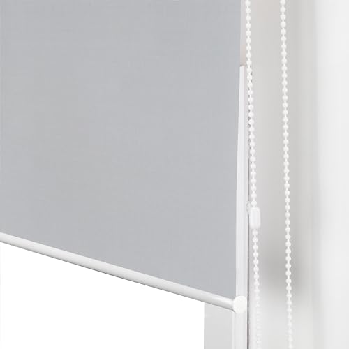 Blindecor | Rollo Modell Egeo | Rollo Screen 5% | 403 Hellgrau - 140 x 180 cm | Stoffmaße 136 x 175 cm.