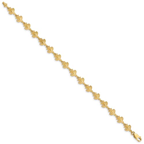 IceCarats 14K Solid Yellow Gold Sea Turtle Chain Charm Bracelet3