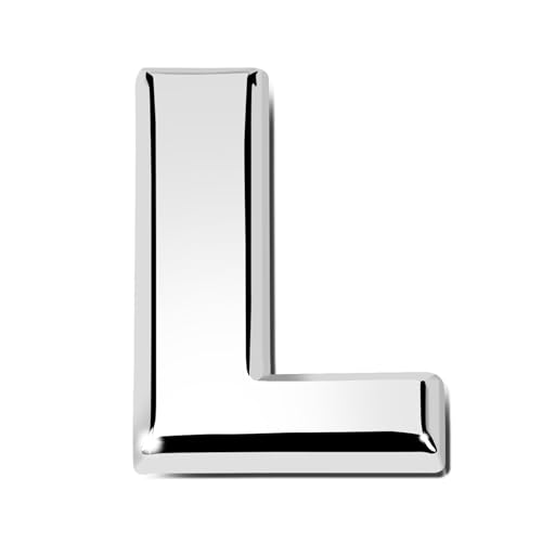 Image of DNA Motoring EM-L-LETTER-L-SL Silver Letter Metal Decal Emblem Badge Sticker for Auto Car Truck Motorcycle Logo - L