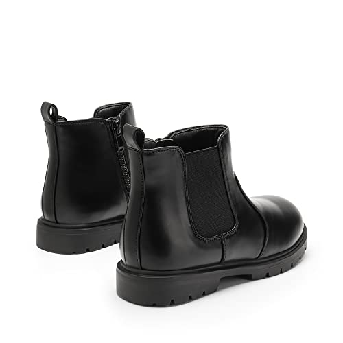 Dream Pairs Sdbo2219K Girls Side Zipper Chelsea Ankel Boots 5 Big Kid Black/Pu #TOP3