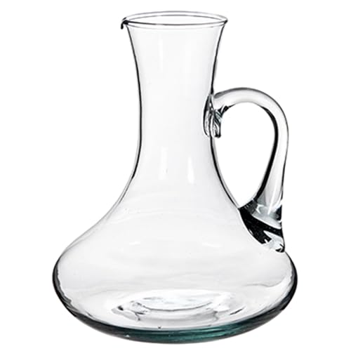 Tradineur - Decantador de vino recto con asa, vidrio, modelo Sofía, dispensador, jarra, oxigenador, aireador para vino tinto o blanco, elegante, regalo original, decoración - 1,5 litros