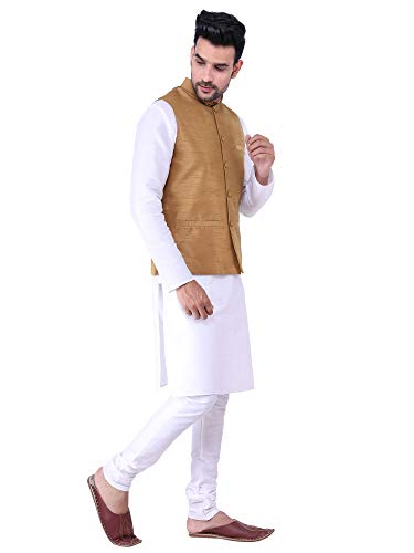 Image of Sadree Silk Men's Kurta Pajama Waistcoat or Nehru Jacket Set