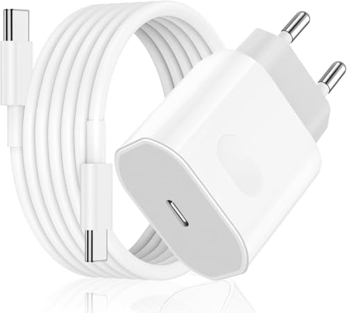 40W Cargador Carga Rápida para iPhone 17/17 Pro/17 Pro Max/17 Air, iPhone 16/15, Cargador Rápido USB C con Cable 2m, USB C Power Delivery Fast Charger