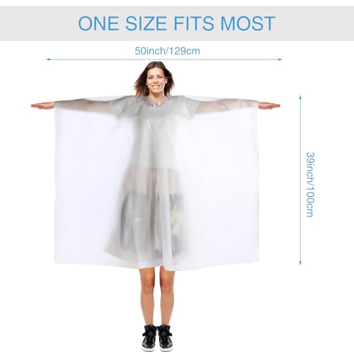 Zhehao 20 Pcs Rain Ponchos for Adult Reusable Waterproof Plastic Rain Coat3