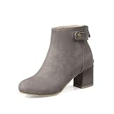 Parte superior de gamuza sintética suave, forro de terciopelo, suela de goma sintética antideslizante, estos botines casuales para mujer son muy transpirables y cálidos.