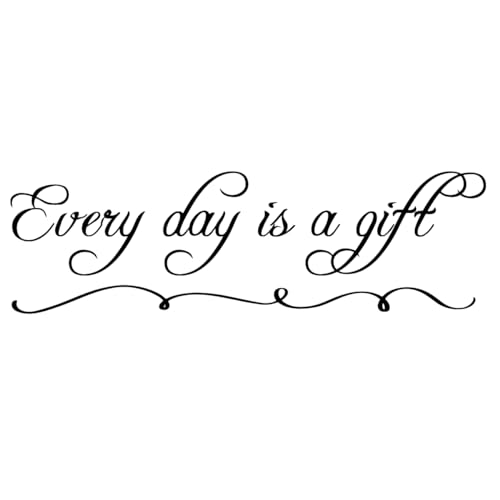 Every Day is A Gift - Positve Quotes Wall Art Lettering Decal Decoration Inspirational Motto Words Stickers Carved Pure Black Vinyl