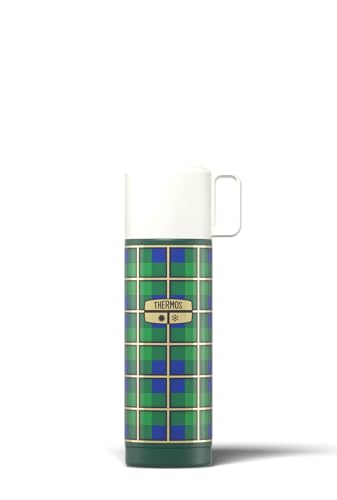 Thermos - Revival Green Flask (500ml) - Premium Leak Proof Insulated Tea & Coffee Flask for Hot & Cold Drinks, Built-in Cup, Push Button Stopper, BPA-Free, Durable Steel