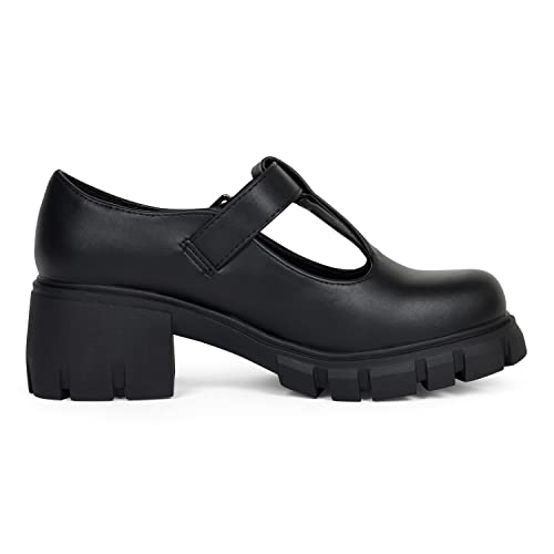 ~ Magic ~ Mary Jane Shoes Women Chunky Heels for Women Round Toe Pumps Dress Shoes2