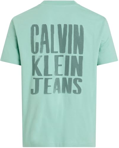 Calvin Klein Herren T-Shirt Kurzarm Painted Tee mit Rundhalsausschnitt, Blau (Fresh Mint), XXS – Ansicht 7