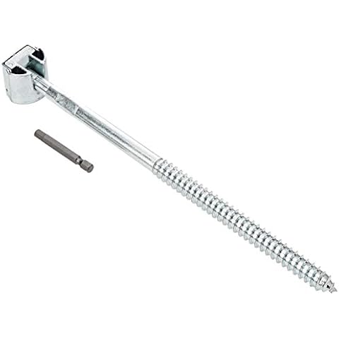 ZIPBOLT QT14.100 Newel Post Fastener inc 1 x 6mm Driver bit (Size 12x 278mm)(Housing size 35 mm x 30 mm) Cover