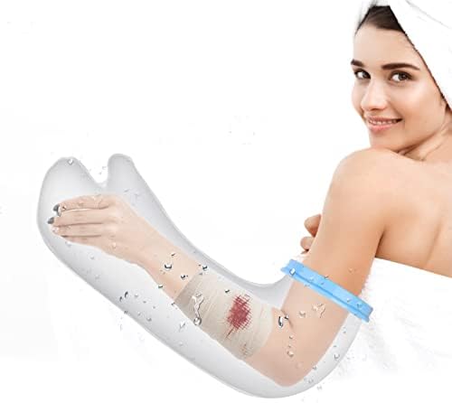 SUPERNIGHT Waterproof Cast Cover for Shower, PICC Line Covers for Upper Arm, Adult Reusable Watertight Wound Bandage Sleeve Protector for Elbow