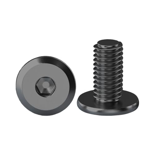 Drenky Tornillos Hexagonales de Cabeza de Botón Negro - 10 Piezas de Cabeza Hueca A2 V2A M8 X 10 mm, Acero Inoxidable con Rosca Completa Allen