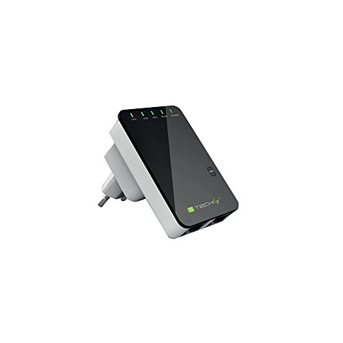 Techly 301078 Ripetitore Router Wireless 300N Da Muro Repeater2 Nero/Bianco