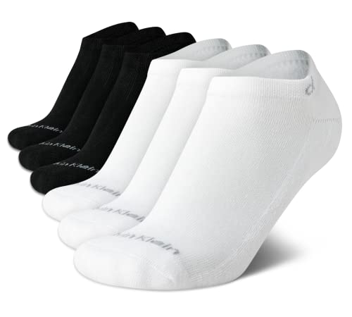 Image of Calvin Klein Womens No Show Socks - 6 Pack Breathable Cotton Blend Athletic Performance Low Cut Running Socks for Women