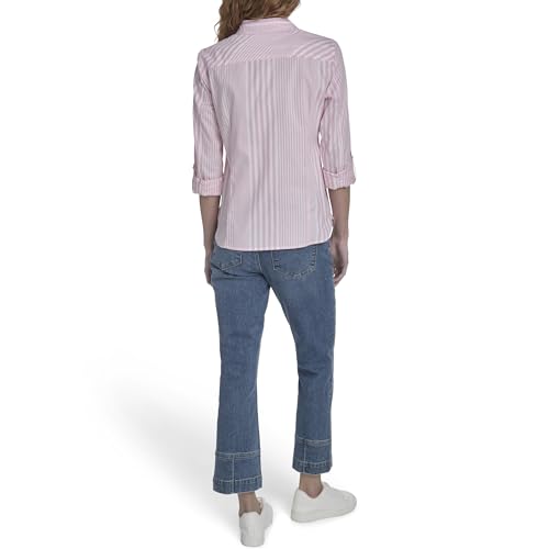 Image of Nautica Women's Button Front Long Sleeve Roll Tab Shirt