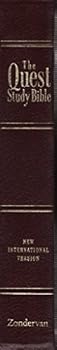 Hardcover New International Version the Quest Study Genuine Leather Burgundy Book