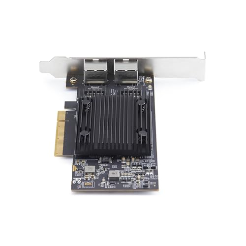 Image of StarTech 2-Port PCIe 10Gb Ethernet Network Card, TAA (PR210B-NETWORK-CARD) | 10GBASE-T, BCM57416 Chipset, Windows and Linux, NIC Card