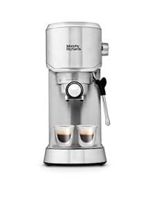Morphy Richards Traditional Pump Espresso - Compact - 15 bar - Milk Frothing Wand - Stainless Steel - 172022