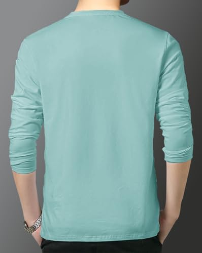 Image of Noble Monk Men Full Sleeve Round Neck T-Shirt | Printed Sleeves |Regular fit Tshirt for Men