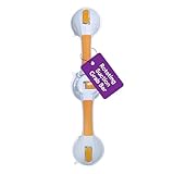 Rotating Suction Grab Bar for Shower and Bathtub - Tool Free Suction Cup Bath & Shower Handles with Color Coded Secure Locking Latches - Bathroom Wall Safety Grab Bars for Seniors and Elderly