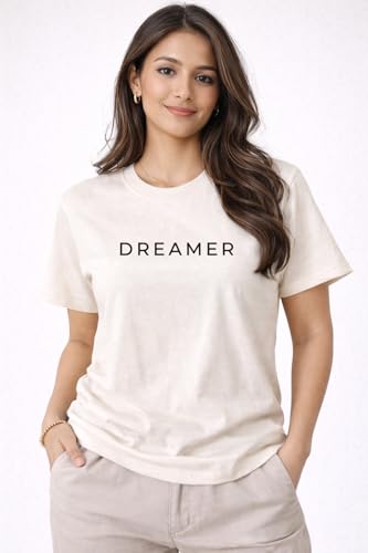 Image of Women's Cotton T-Shirt | Over Sized Fit Half Sleeve | 100% Cotton Women T Shirt | Aesthetic Summer Wear