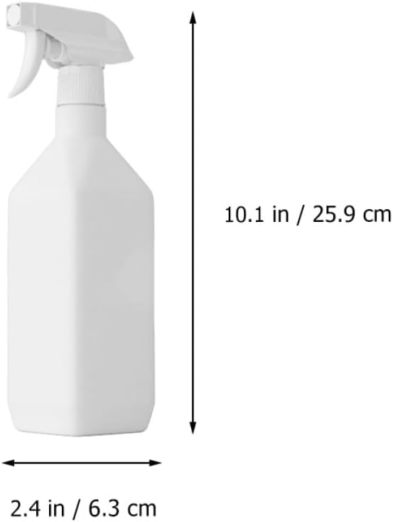 2pcs 500ml Refillable Spray Bottles Press Trigger, Plastic Square Shoulder Mist Sprayers for Household Cleaning, Plant Watering, Beauty and Hair Dressing Use