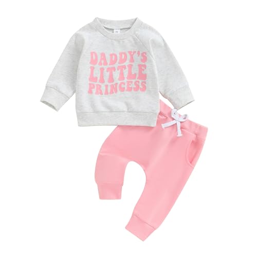 Image of FIOMVA Baby Girl Clothes Toddler Sweatshirt Pants 2pcs Set Fall Winter Infant Pullover Top Outfit Newborn Matching Sets
