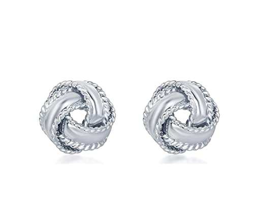 Savlano 925 Sterling Silver Love Knot Stud Earrings - 18K Gold Plated Earrings For Women & Girls - Made In Italy Comes With Savlano Gift Box (W) #TOP1