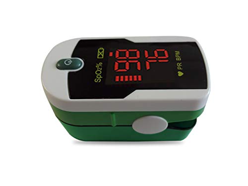 Concord Fingertip Pulse Oximeter with Reversible Display - Blood Oxygen Saturation Monitor with Carrying Case, Batteries and Lanyard - Easy to Use, Accurate SpO2 & Pulse Measurement (Emerald) - Image 3