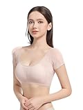 BIMEI Shoulder Pad Bra with Bra pad Wireless Bras for Women with Shoulder Pads (US, Alpha, Small, Regular, Regular, Beige)