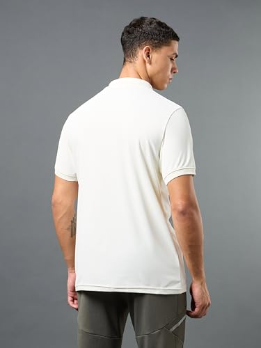 Image of TECHNOSPORT Men's Solid Slim Fit Polo Collar T-Shirt MATPIQ Half Sleeve Button Polyester for Gym Running Workout UPF50+ Anti Odour