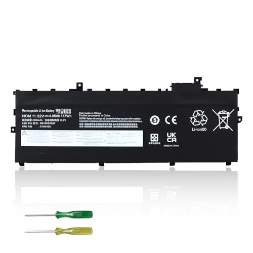 Image of 01AV430 01AV494 SB10K97587 Battery Replacement for Lenovo Thinkpad X1 Carbon 5th Gen, Thinkpad X1 Carbon 6th Gen Series SB10K97588 01AV431 SB10K97586 01AV429 SB10K97586 11.52V 57Wh