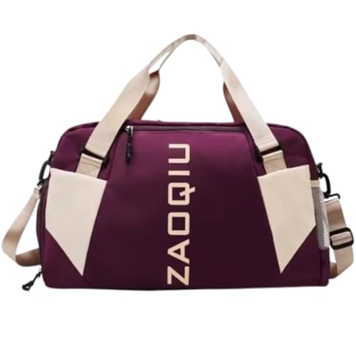 Bolsa De Mão Mala Viagem Academia Grande Avião Bordo 10kg Alça Ajustável Área Molhada Área Seca Compartimento Tênis (Violeta)
