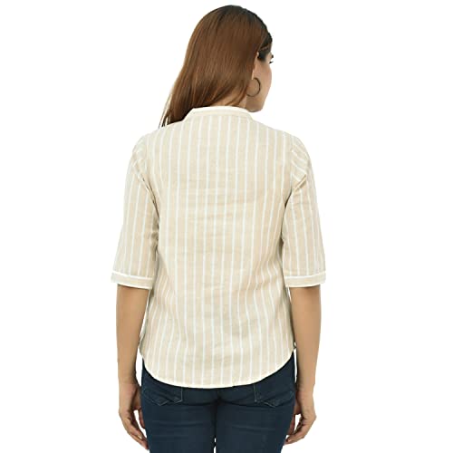 Image of Women /Girls Cotton Stripe Regular Fit Shirts Pack of 2