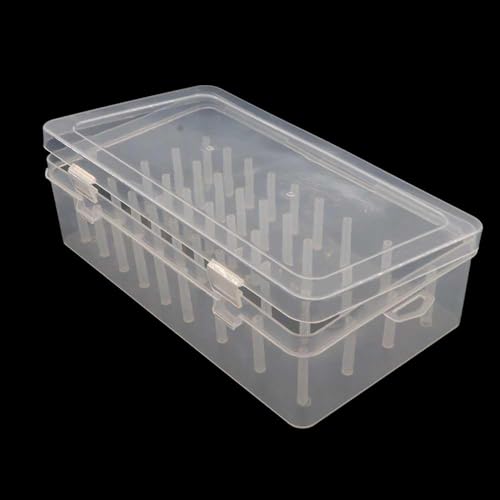 Image of Leadigol 42 Slots Sewing Threads Box,Clear Sewing Threads Storage Box,Portable Craft & Sewing Organizer,Transparent Needle Spool Organizer for Embroidery & Sewing Thread