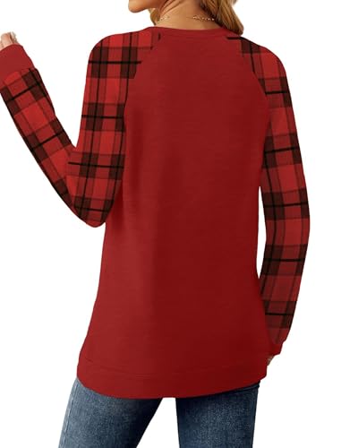 Image of Saloogoe Tunic Sweatshirts for Women Crewneck Lightweight Sweaters Raglan Long Sleeve Shirts Fall Fashion Tops 2026