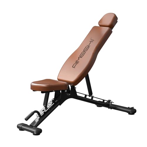 Lederkissen, Bankdrücken, mit Seilzug, super belastbar, Trainingsbank, verstellbares Krafttraining, Sit-Up-Trainingsgerät, hantelbank klappbar,braun Lederkissen, Bankdrücken, mit Seilzug, super belastbar, Trainingsbank, verstellbares Krafttraining, Sit-Up-Trainingsgerät, hantelbank klappbar,braun