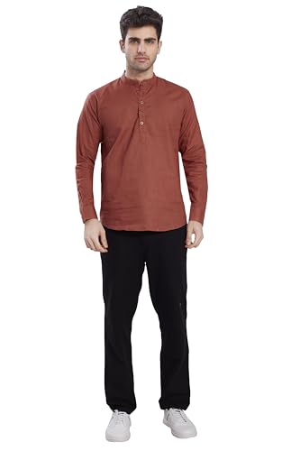 Image of DIVISIVE Men's Slim Fit Full Sleeves Cotton Short Kurta