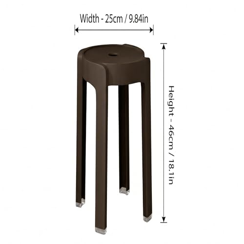 Image of The Artment Coffee Set of 6 Tivo Plastic Stool Modern Stackable Multipurpose with Anti-Slip Base | Lightweight Waterproof PP Stool for Bathroom, Kitchen, Balcony & Living Room, Home & Office
