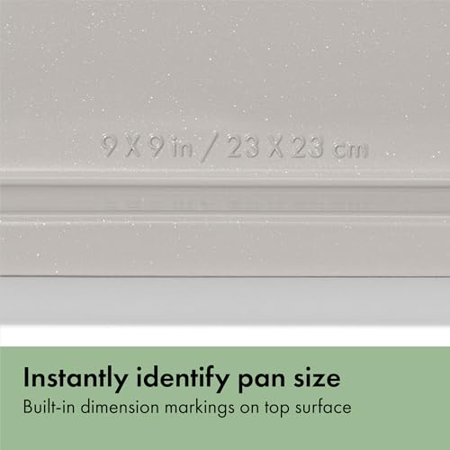 Image of OXO Good Grips Non-Stick Pro Ceramic Coated Metal Bakeware Cake Pan - 9 in Square- Basil, Square Baking Pan for Cakes, Brownies and Cookies