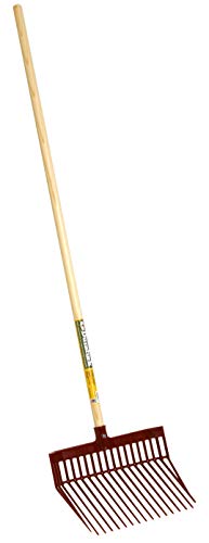 LITTLE GIANT DuraFork Pitch Fork (Burgundy) Durable Polycarbonate Stable Fork with Angled Tines